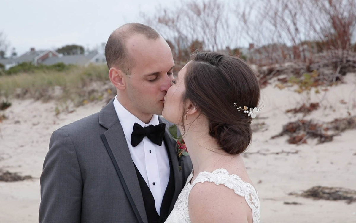 Chatham Bars Inn Luxury Wedding Couple kissing on beach