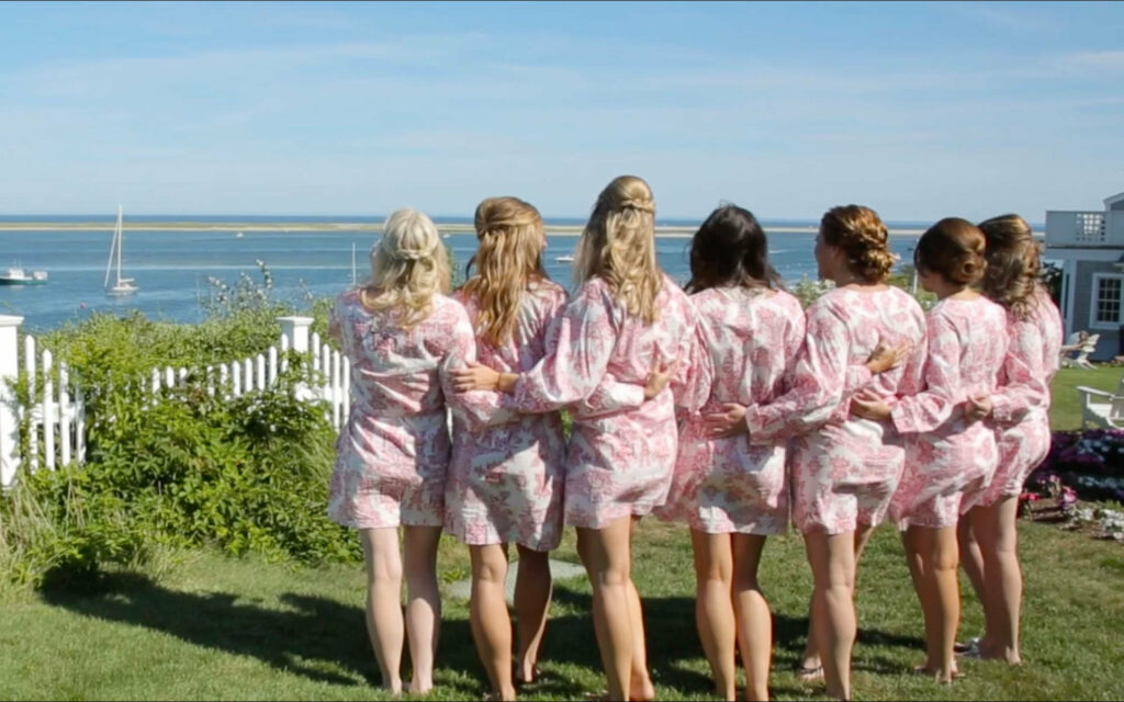 Bridesmaids overlooking Nantucket Sound